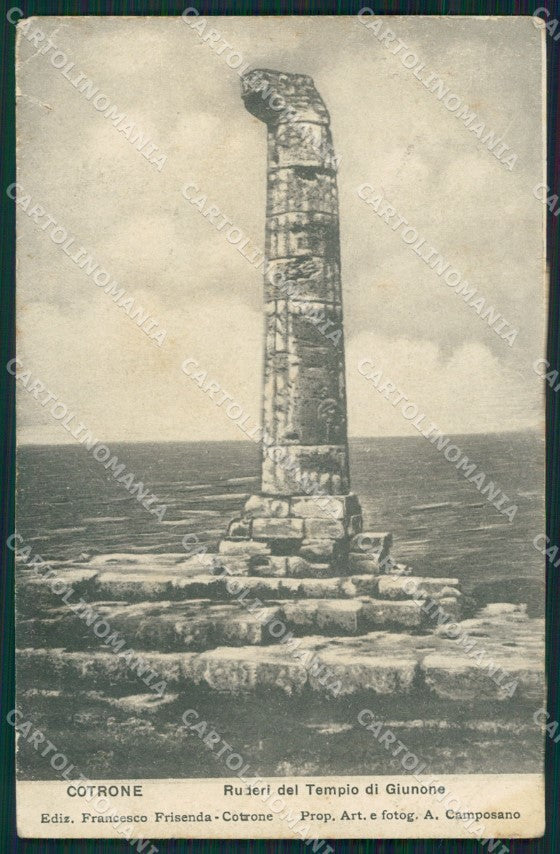 Crotone Cotrone tempio di Giunone STRAPPO PIEGHINA postcard cartolina KF3458 – fronte