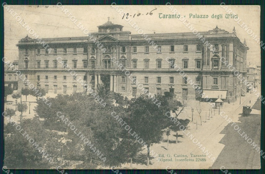 Taranto città palazzo degli uffici postcard cartolina KF3474 – fronte