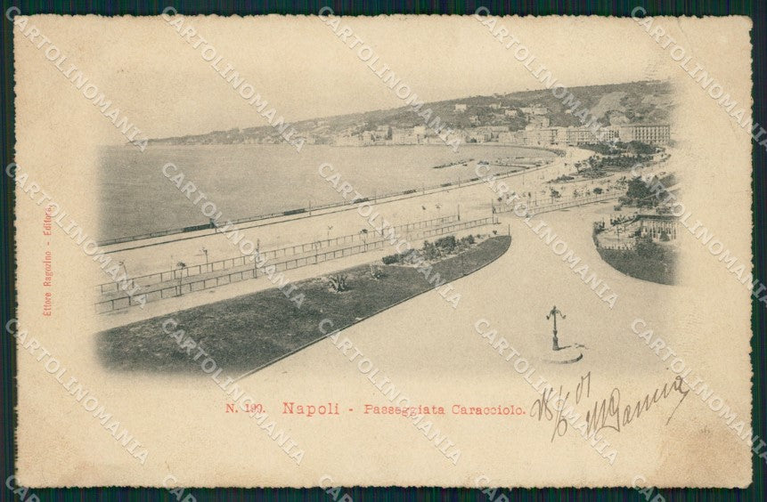 Napoli città passeggiata Caracciolo PIEGA postcard cartolina KF3494 – fronte