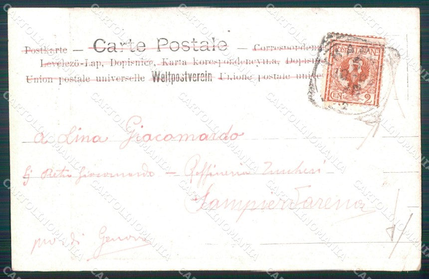 Trapani città costumi portatrice d'acqua PIEGHE postcard cartolina KF3505 – retro
