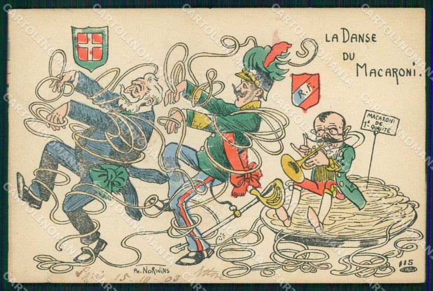 Politica Vittorio Emanuele III Savoia Loubet Norwins PIEGHINE cartolina KF3615 – fronte
