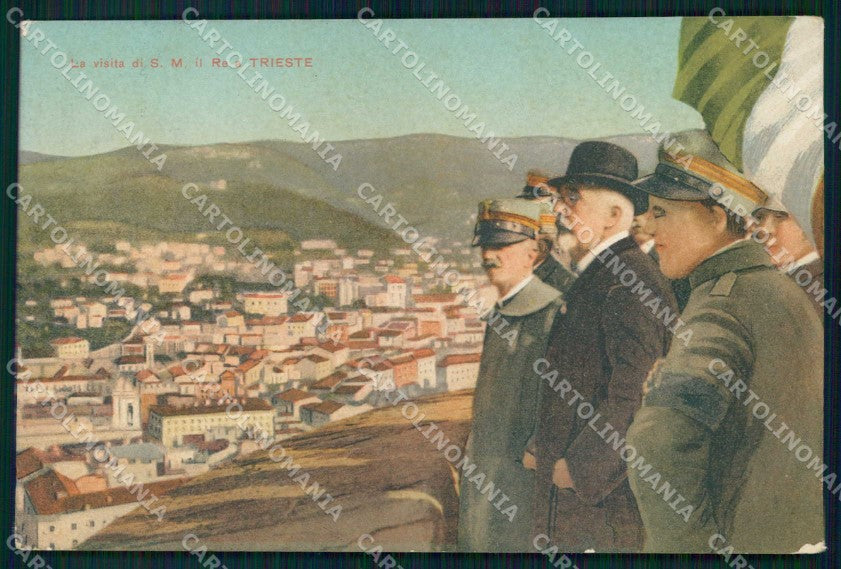 WWI WW1 Militari Propaganda Tricolore Savoia Trieste cartolina KF3622 – fronte
