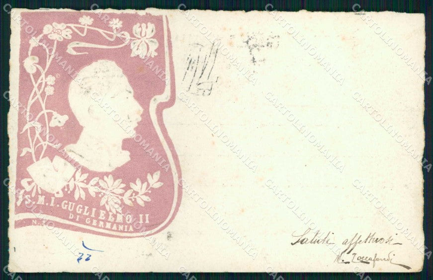 Royalty Reali Kaiser Wilhelm II Ricordo Visita Roma 1903 cartolina KF3630 – fronte