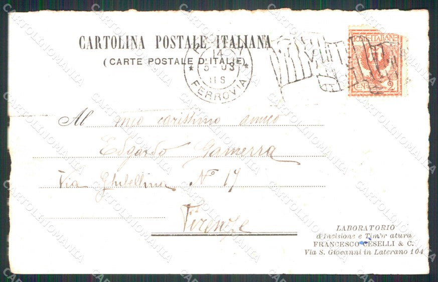 Royalty Reali Kaiser Wilhelm II Ricordo Visita Roma 1903 cartolina KF3630 – retro