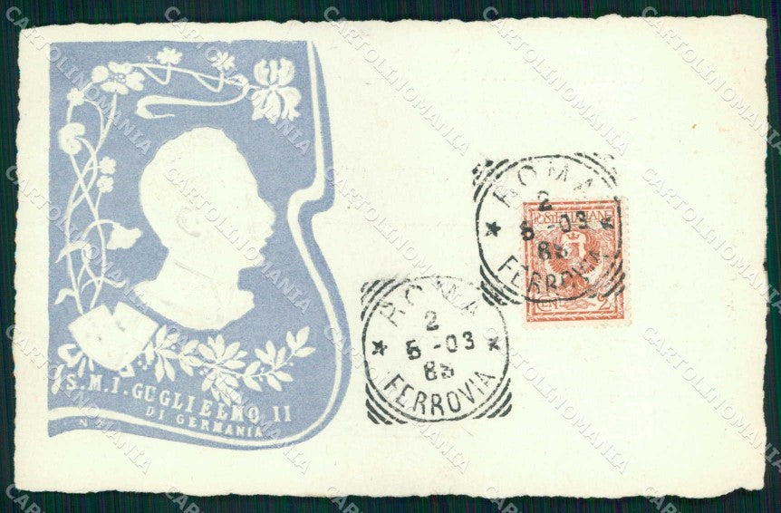 Royalty Reali Kaiser Wilhelm II Ricordo Visita Roma 1903 cartolina KF3632 – fronte