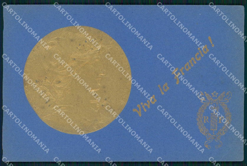 Politica Unione Franco Italiana Francia Italia cartolina KF3634 – fronte