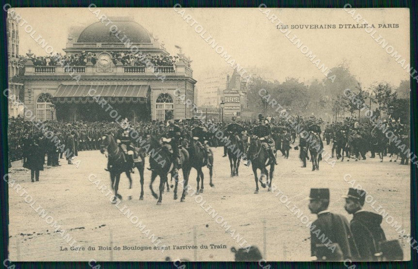Politica Vittorio Emanuele III Savoia Francia Parigi cartolina KF3640 – fronte
