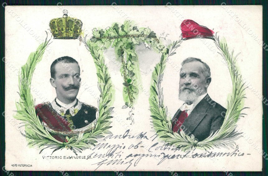 Politica Vittorio Emanuele III Loubet Francia Alterocca 4579 cartolina KF3645 – fronte