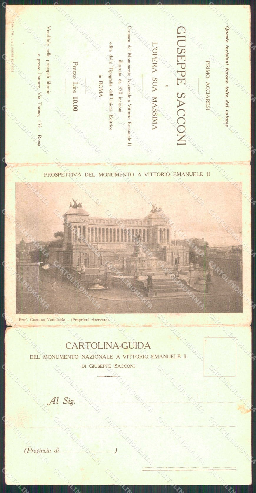 Royalty Reali Vittorio Emanuele Vittoriano Sacconi Roma Tripla cartolina KF3647 – retro