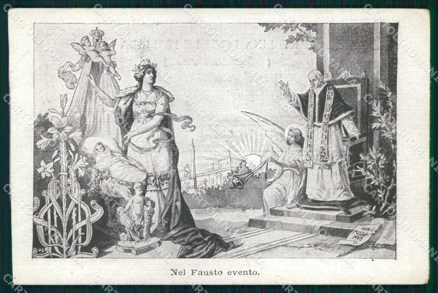 Royalty Reali Umberto II di Savoia Papa Leone XIII cartolina KF3652 – fronte
