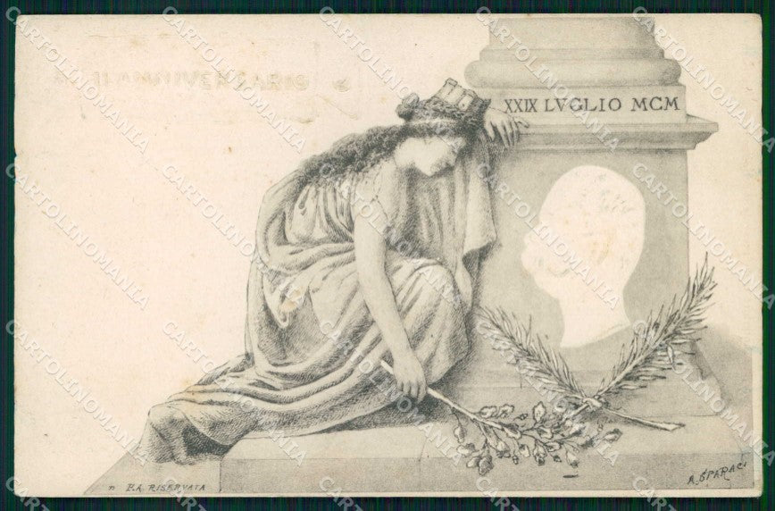 Royalty Reali Vittorio Emanuele II° Anniversario Morte Sparaci cartolina KF3660 – fronte