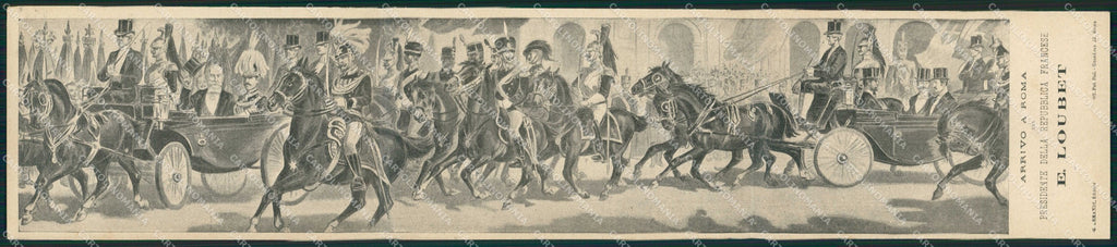 Politica Vittorio Emanuele III Loubet Roma Bersaglieri Lancieri cartolina KF3665 – fronte