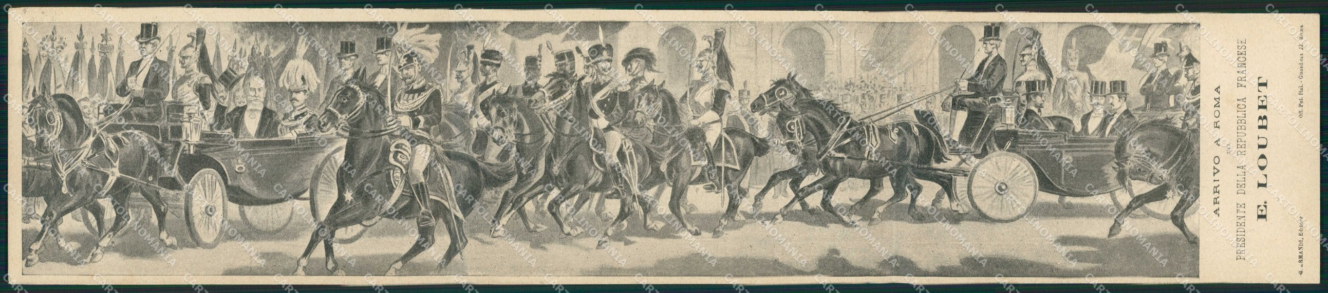 Politica Vittorio Emanuele III Loubet Roma Bersaglieri Lancieri cartolina KF3665 – fronte