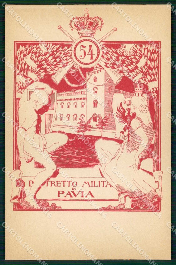 Militari Reggimentali 54° Reggimento Fanteria Distretto Pavia cartolina KF3667 – fronte