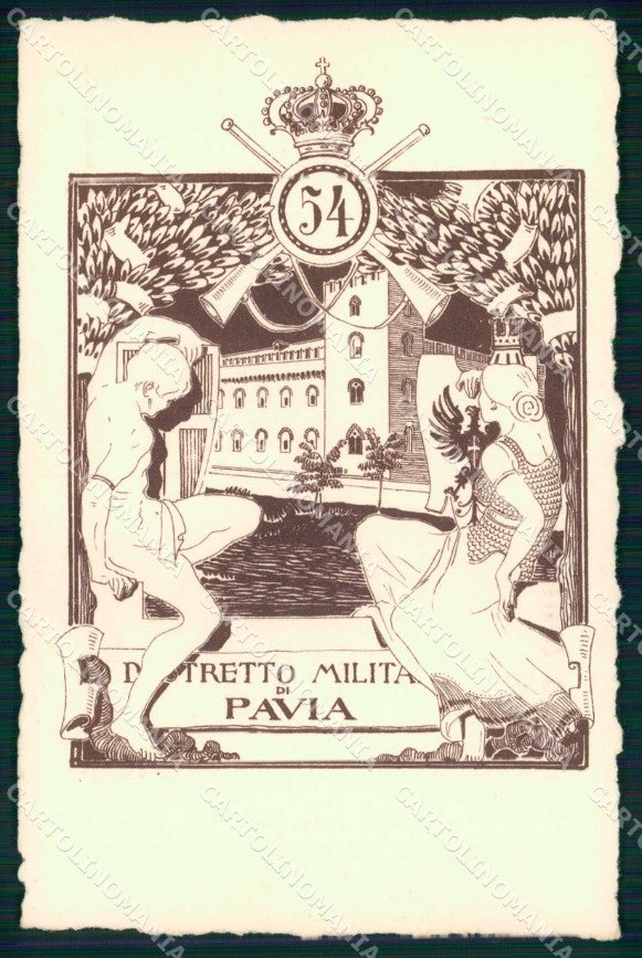 Militari Reggimentali 54° Reggimento Fanteria Distretto Pavia cartolina KF3668 – fronte