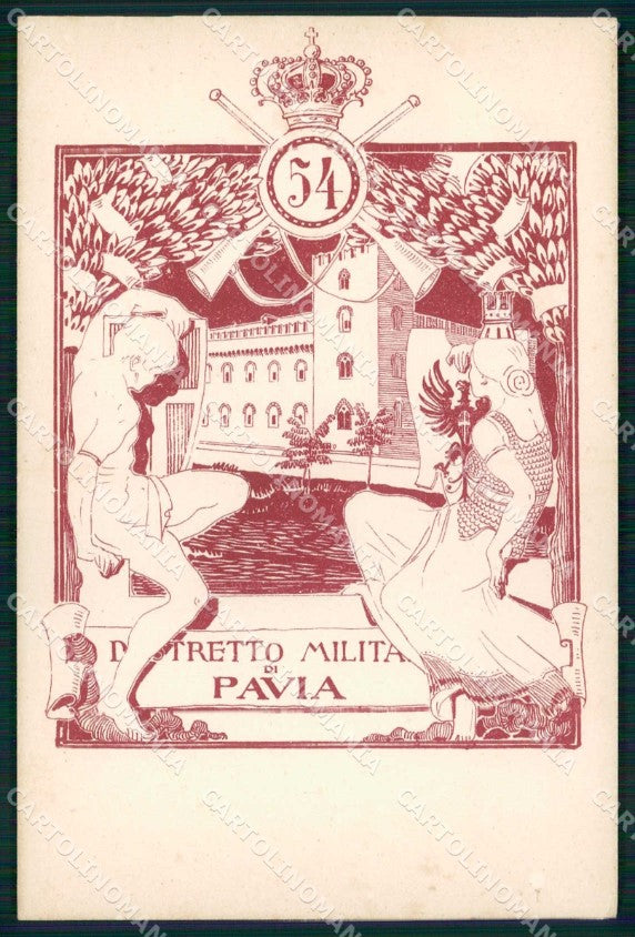 Militari Reggimentali 54° Reggimento Fanteria Distretto Pavia cartolina KF3669 – fronte