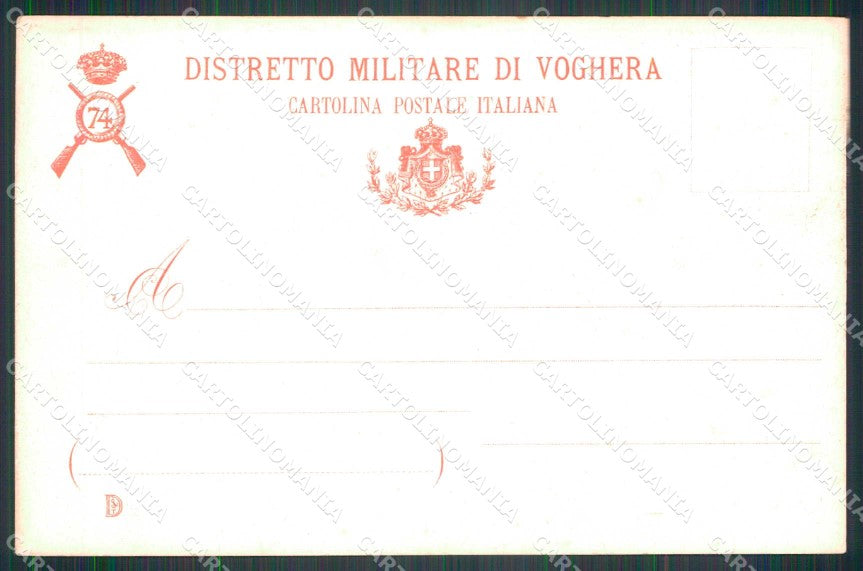 Militari Reggimentali 74° Reggimento Fanteria Distretto Voghera cartolina KF3670 – retro