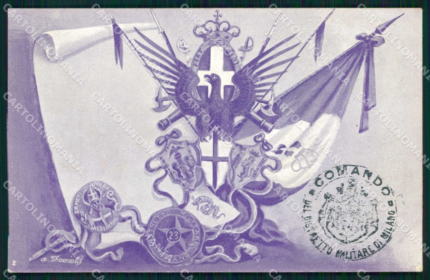 Militari Reggimentali 23° Distretto Militare Milano Treviglio cartolina KF3674 – fronte