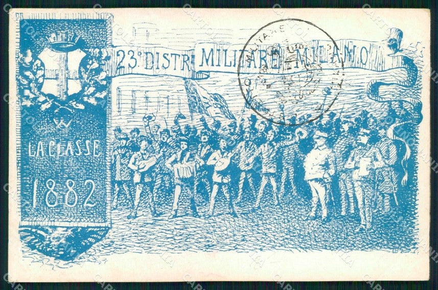 Militari Reggimentali 23° Distretto Militare Milano 1882 cartolina KF3683 – fronte