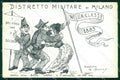 Militari Reggimentali Distretto Militare Milano Reclute PIEGA cartolina KF3686 – fronte