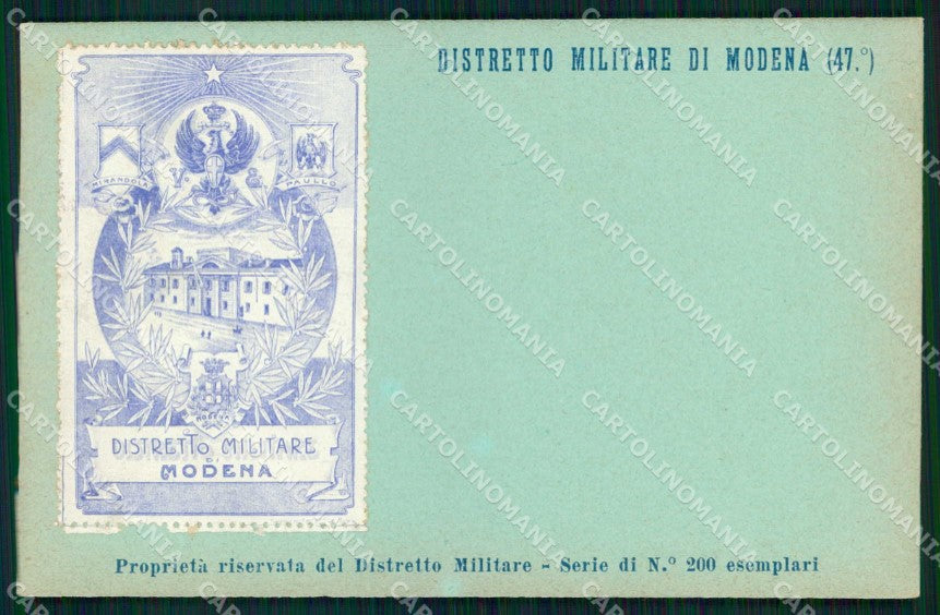 Militari Reggimentali 47° Distretto Militare Modena Paullo cartolina KF3688 – fronte