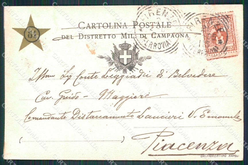 Militari Reggimentali 81° Distretto Militare Campagna Sala Tricolore cp KF3700 – retro