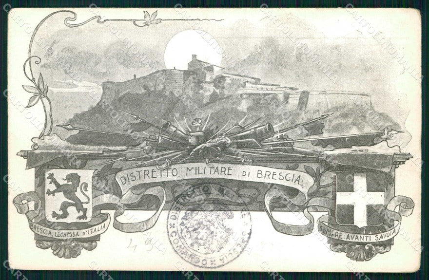 Militari Reggimentali Distretto Militare Brescia ABRASA cartolina KF3705 – fronte