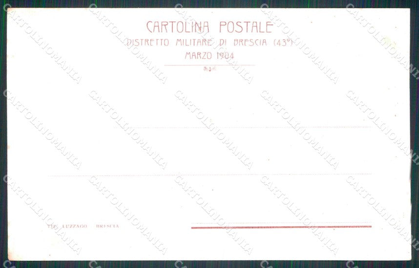 Militari Reggimentali 43° Distretto Militare Brescia Breno Salò cartolina KF3708 – retro