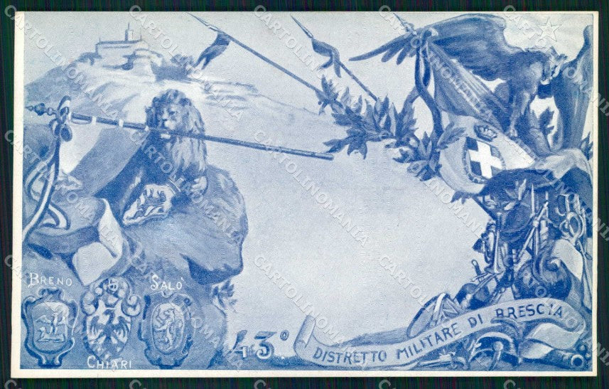 Militari Reggimentali 43° Distretto Militare Brescia Breno Salò cartolina KF3710 – fronte