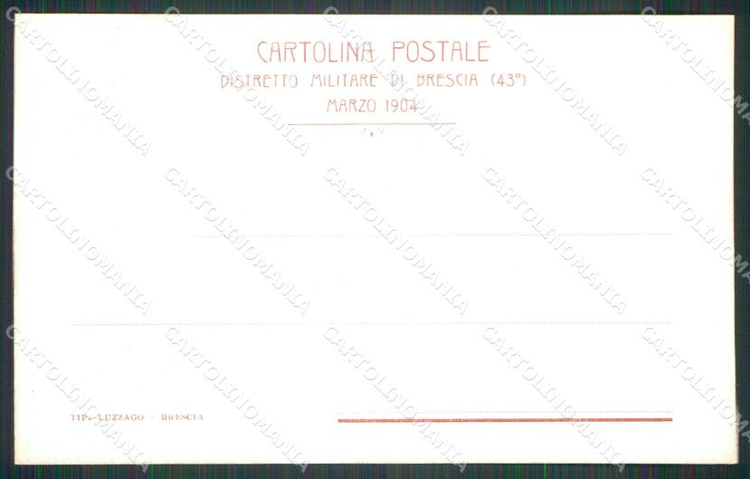 Militari Reggimentali 43° Distretto Militare Brescia Breno Salò cartolina KF3713 – retro