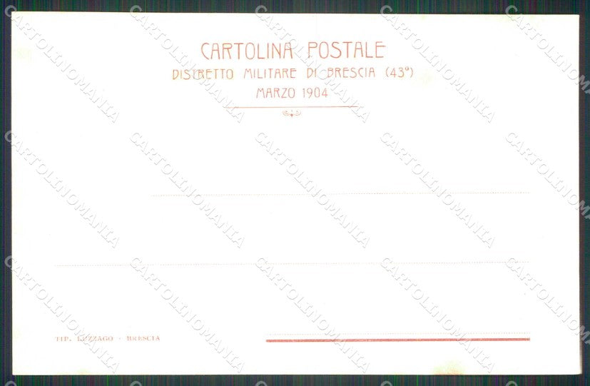 Militari Reggimentali 43° Distretto Militare Brescia Breno Salò cartolina KF3715 – retro