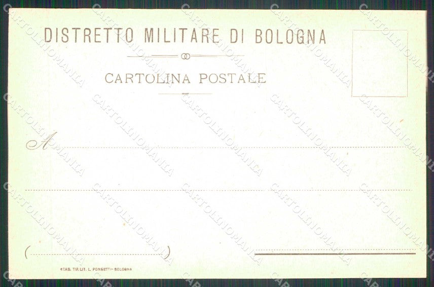 Militari Reggimentali 6° Distretto Militare Bologna cartolina KF3726 – retro