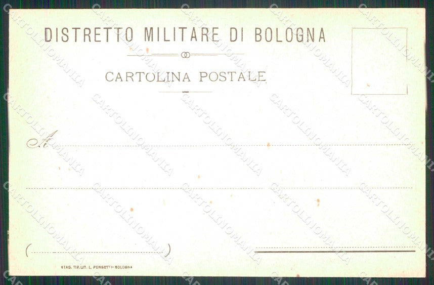 Militari Reggimentali 6° Distretto Militare Bologna cartolina KF3728 – retro