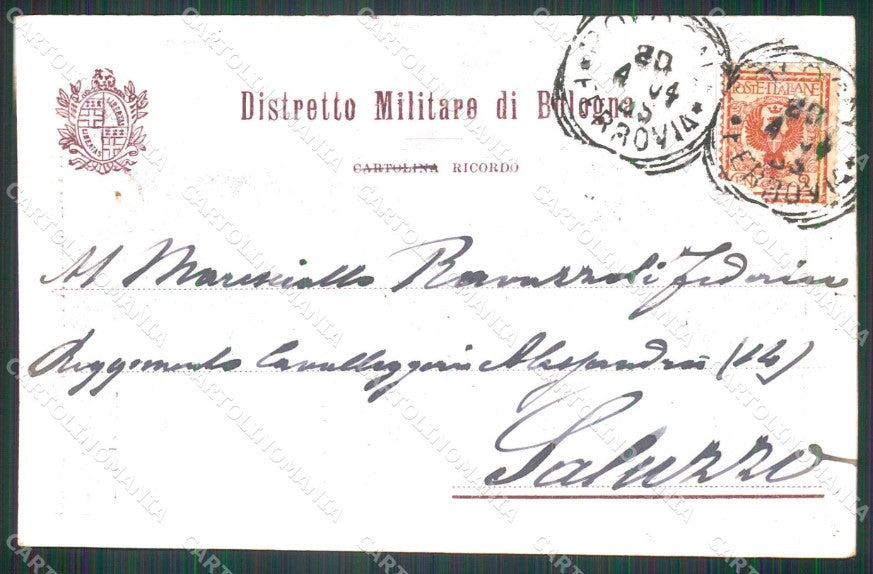 Militari Reggimentali Distretto Militare Bologna Capitano PIEGA cartolina KF3731 – retro
