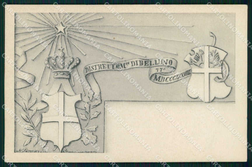 Militari Reggimentali 77° Distretto Militare Belluno cartolina KF3737 – fronte
