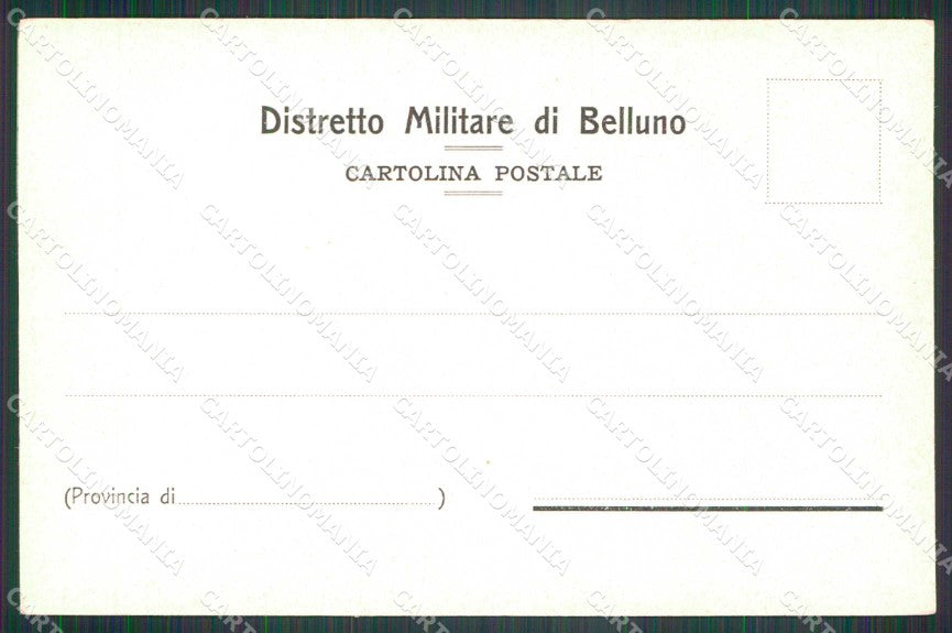 Militari Reggimentali 77° Distretto Militare Belluno cartolina KF3737 – retro