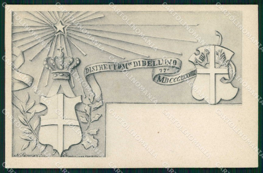 Militari Reggimentali 77° Distretto Militare Belluno cartolina KF3738 – fronte