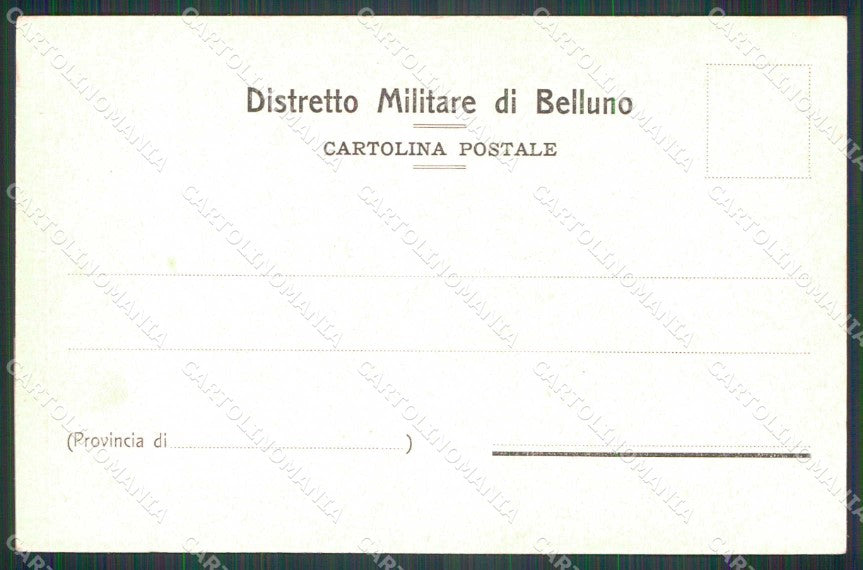 Militari Reggimentali 77° Distretto Militare Belluno cartolina KF3738 – retro