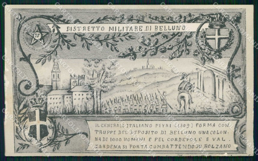 Militari Reggimentali 77° Distretto Militare Belluno ABRASA cartolina KF3739 – fronte