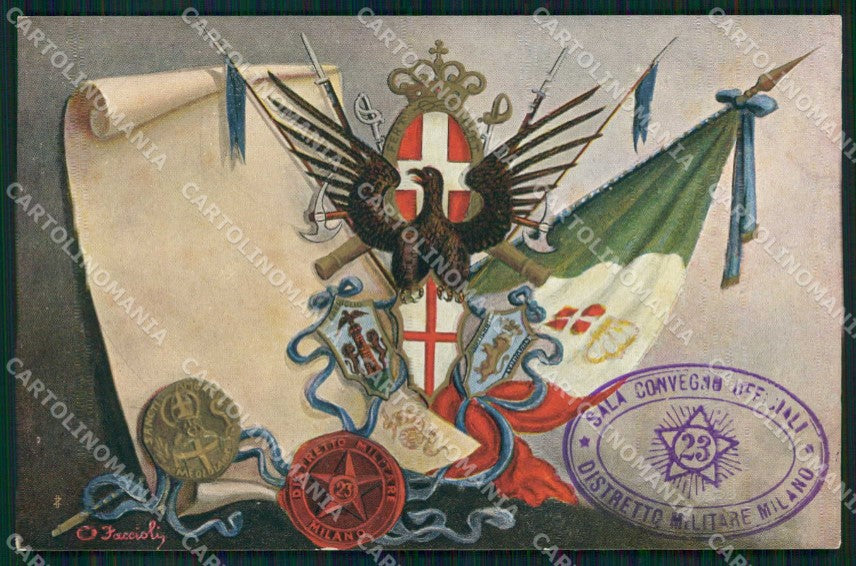 Militari Reggimentali 23° Distretto Militare Milano cartolina KF3758 – fronte