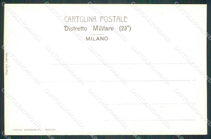 Militari Reggimentali 23° Distretto Militare Milano cartolina KF3758 – retro