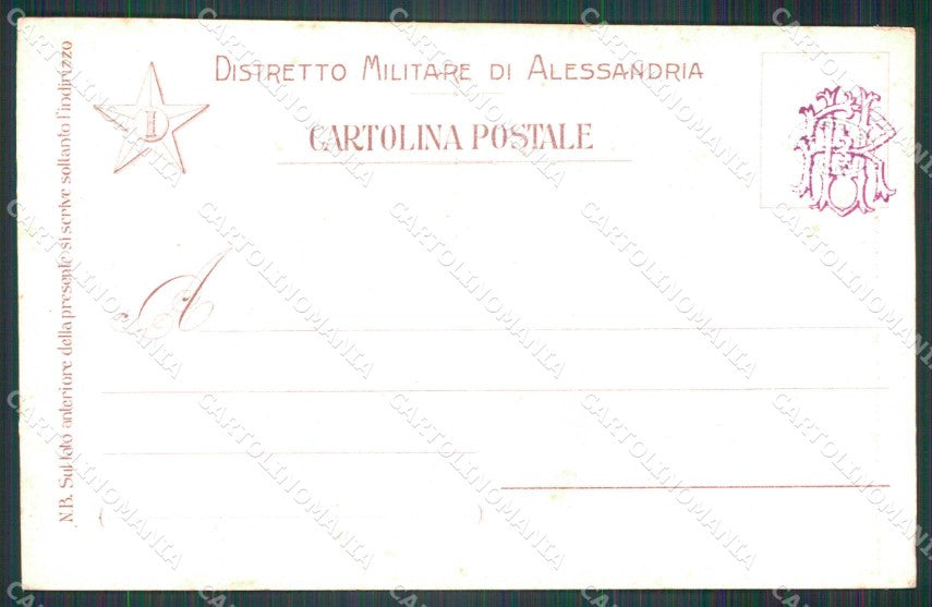 Militari Reggimentali 1° Distretto Militare Alessandria cartolina KF3762 – retro