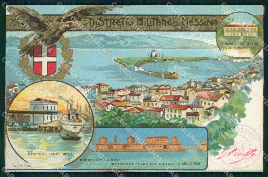 Militari Reggimentali Distretto Militare Messina cartolina KF3776 – fronte