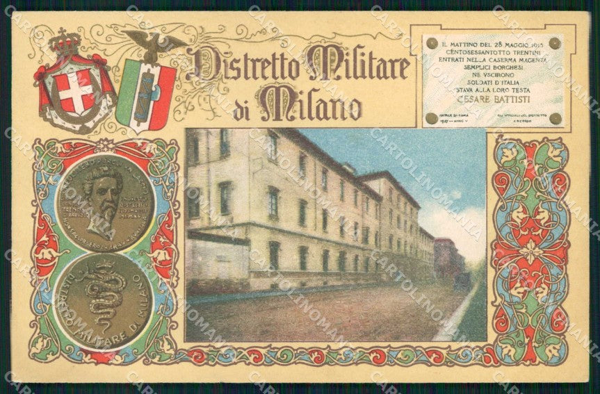 Militari Reggimentali Distretto Militare Milano Fascismo PIEGHE cartolina KF3778 – fronte