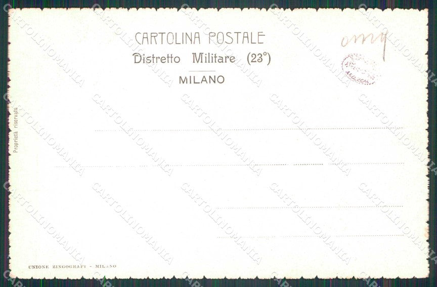 Militari Reggimentali 23° Distretto Militare Milano Tricolore cartolina KF3780 – retro