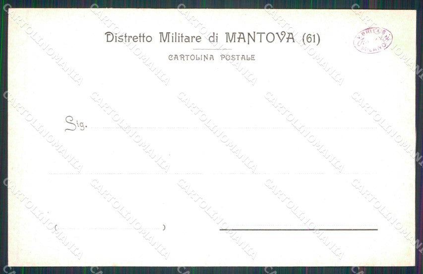 Militari Reggimentali 61° Distretto Militare Mantova cartolina KF3781 – retro