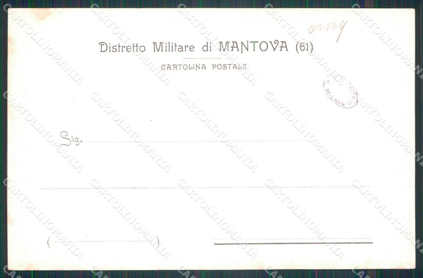 Militari Reggimentali 61° Distretto Militare Mantova cartolina KF3782 – retro