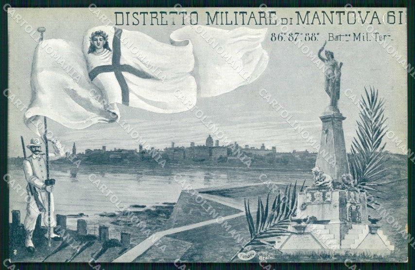Militari Reggimentali 61° Distretto Militare Mantova cartolina KF3783 – fronte