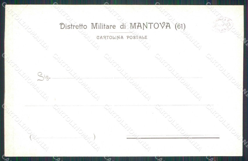 Militari Reggimentali 61° Distretto Militare Mantova cartolina KF3783 – retro