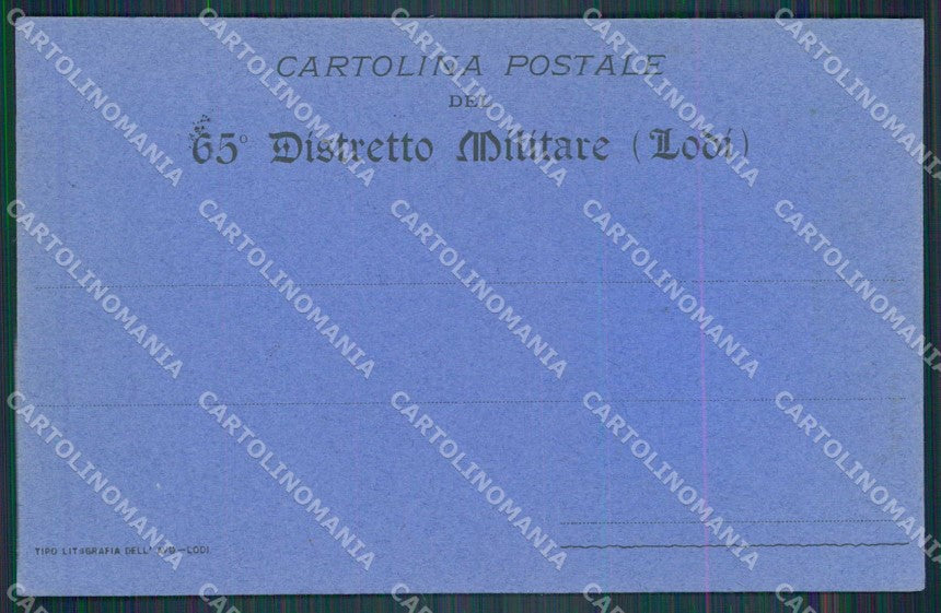 Militari Reggimentali 65° Distretto Militare Lodi cartolina KF3787 – retro
